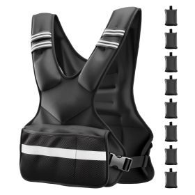 Adjustable Weighted Vest, 24-40 lbs Comfortable X-Shape Body Weight Vest Set with 8 Weight Packs and Reflective Stripe, for Men Women