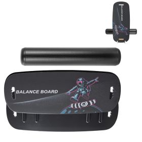 Balance Board, 2-in-1 Wobble Board Trainer for Adults, Premium Wooden Balance Training Equipment, with Roller, Magnetic Stoppers, Storage Rack