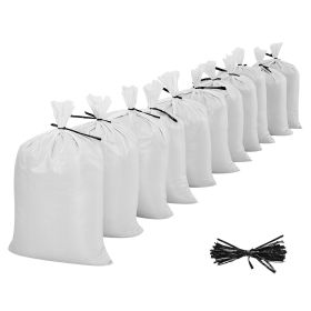Empty Sandbags, 300 Packs 16 x 26 in, Heavy Duty Sand Bags Sacks with Ties, 50lb Capacity Woven Polypropylene Sandbags