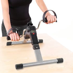 1Pc Foldable Exercise Bike Pedal Fitness Exerciser Cycle Bike  LCD Display Mini Pedal Exerciser For Leg Arm Physical Therapy Home Office Gym (Option: Exerciser)
