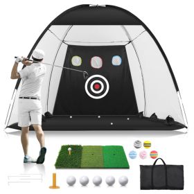 Indoor And Outdoor Golf Chipping Net Set Collapsible Golf Pitching Cages Foldable Golf Practice Net Golf Training Equipment Kit (Option: Default)