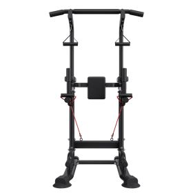 Pull Up Bar, 330 LBS Power Tower Dip Station, Workout Dip Station with H-Shaped Stable Base & Back Pad (Default: Default)